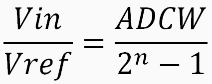 فرمول تبدیل مقدار آنالوگ به دیجیتال ADC
